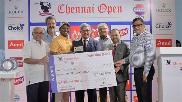 n thangaraja wins chennai open