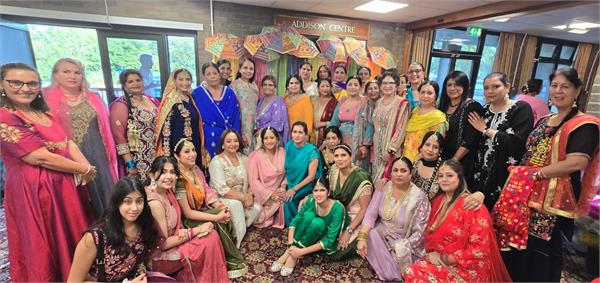 bedford  punjabi women spend time with giddha and bolli at teej festival
