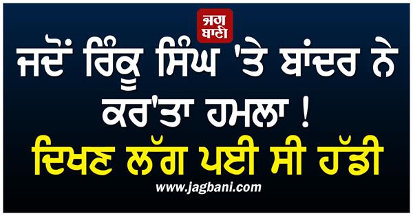 when rinku singh was attacked by a monkey 
