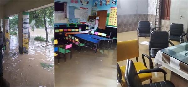 water filled in primary and high school of village kalipur