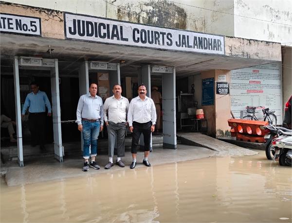 due to heavy rain  water gushed into the court complex  lawyers