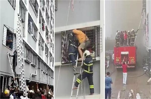 terrible accident  fire breaks out in 24 storey building  1 dead  18 injured
