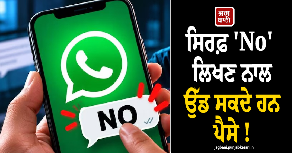 ਸਿਰਫ਼ ''No'' ਲਿਖਣ ਨਾਲ ਉੱਡ ਸਕਦੇ ਹਨ ਪੈਸੇ ! Whatsapp ਦੇ ਇਸ ਨਵੇਂ ਸਕੈਮ ਤੋਂ ਰਹੋ ਸਾਵਧਾਨ