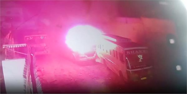massive fire breaks out in two buses in amritsar