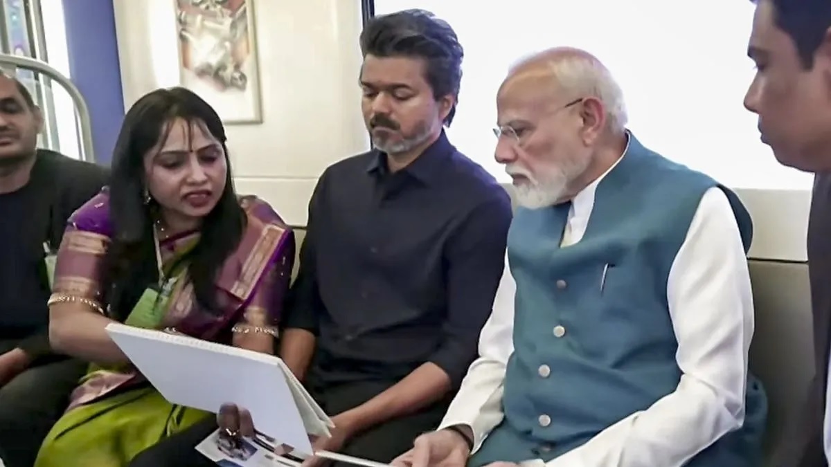 ਚੇਨਈ ਮੈਟਰੋ ਦੀ ਨਵੀਂ ਲਾਈਨ ਦਾ PM ਮੋਦੀ ਵੱਲੋਂ ਉਦਘਾਟਨ; ਮੁੱਖ ਮੰਤਰੀ ਵਿਜੇ ਨਾਲ ਕੀਤਾ ਸਫ਼ਰ