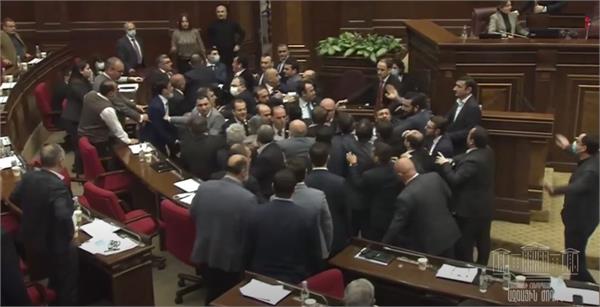 uproar in parliament