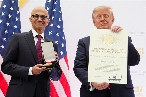 trump honored ceo of microsoft