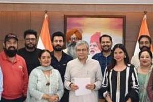 a delegation of punjabi artists meeting with union minister ashwini vaishnav