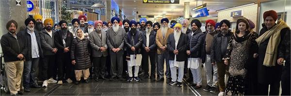 welcome for jathedar gargaj by the sikh community upon his arrival in norway