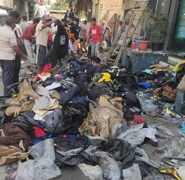 massive fire breaks out in readymade clothing showroom