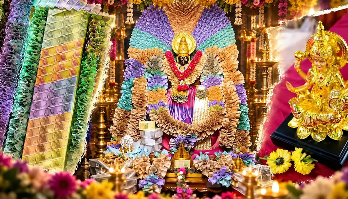 ਚਾਰੋਂ ਪਾਸੇ ਪੈਸਾ ਹੀ ਪੈਸਾ! ਸਾਢੇ 4 ਕਰੋੜ ਰੁਪਏ ਦੇ ਨੋਟਾਂ ਨਾਲ ਕੀਤਾ ਗਿਆ ਮਹਾਲਕਸ਼ਮੀ ਦਾ ਸ਼੍ਰਿੰਗਾਰ