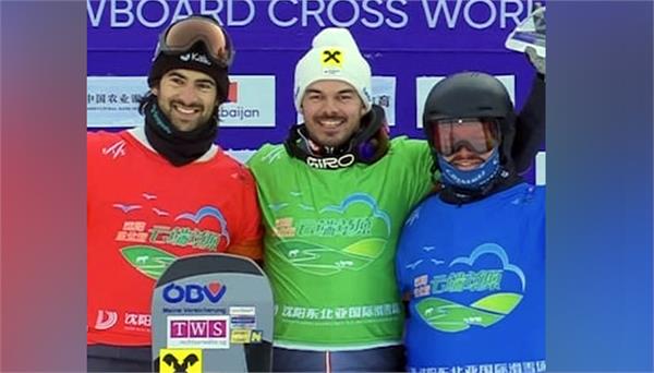 canada elio grandin wins silver at snowboard cross world cup in china