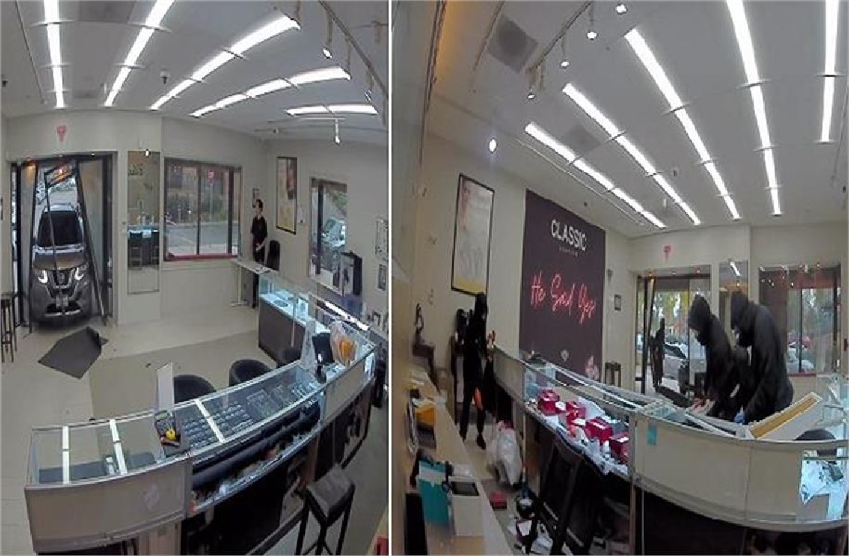 ਫਿਲਮੀ ਅੰਦਾਜ਼ ''ਚ ਲੁੱਟ: SUV ਨਾਲ ਗਹਿਣਿਆਂ ਦੀ ਦੁਕਾਨ ''ਚ ਵੜੇ ਬਦਮਾਸ਼, 10 ਕਰੋੜ ਦੀ ਜਿਊਲਰੀ ਲੈ ਕੇ ਫ਼ਰਾਰ