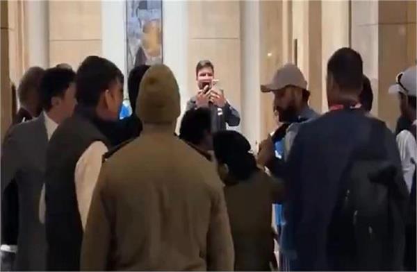 security breached and grabbed rohit sharma  s hand
