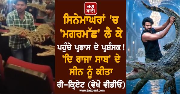 prabhas   fans brought   crocodile   to the cinemas 