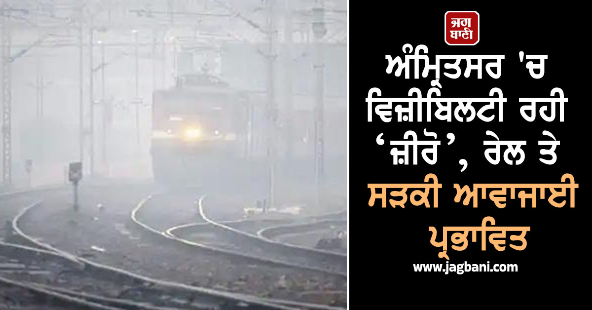 ਅੰਮ੍ਰਿਤਸਰ 'ਚ ਵਿਜ਼ੀਬਿਲਟੀ ਰਹੀ ‘ਜ਼ੀਰੋ’, ਰੇਲ ਤੇ ਸੜਕੀ ਆਵਾਜਾਈ ਪ੍ਰਭਾਵਿਤ