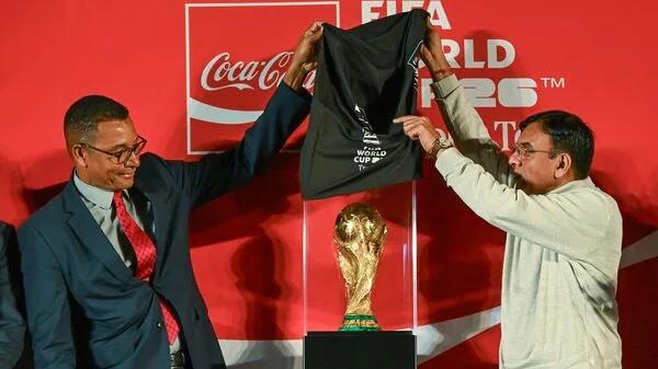 fifa world cup trophy arrives in india  unveiled in delhi