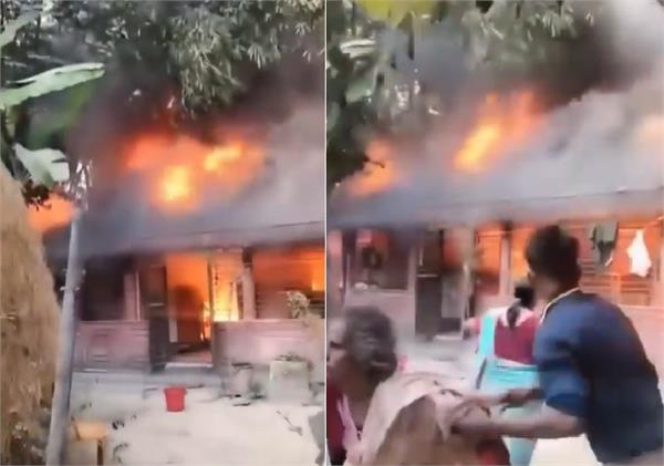 hindu teacher  s home set ablaze in bangladesh amid rising attacks on minorities