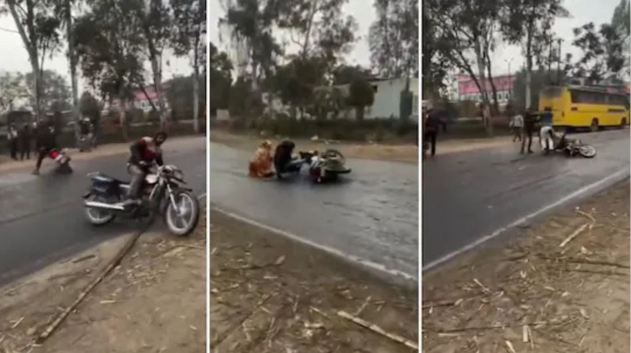 ਸੜਕ ਐ ਜਾਂ ਬਰਫ ਦੀ ਸਿੱਲੀ ! ਤਿਲਕ-ਤਿਲਕ ਡਿੱਗੇ ਲੋਕ, ਕਈ ਹੋਏ ਜ਼ਖ਼ਮੀ