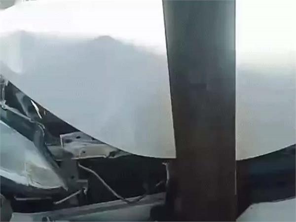 a prtc bus collided with a car parked outside the bus stand jalandhar