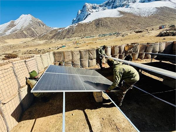 indian army  border village  solar plant  electricity