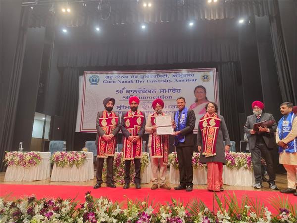 ias dr lalit jain awarded with phd degree at gndu s 50th convocation
