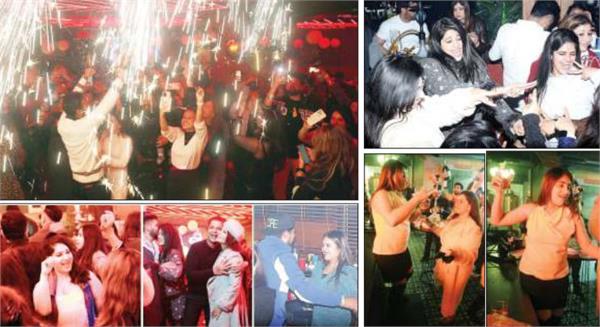 the city immersed in the fun of new year