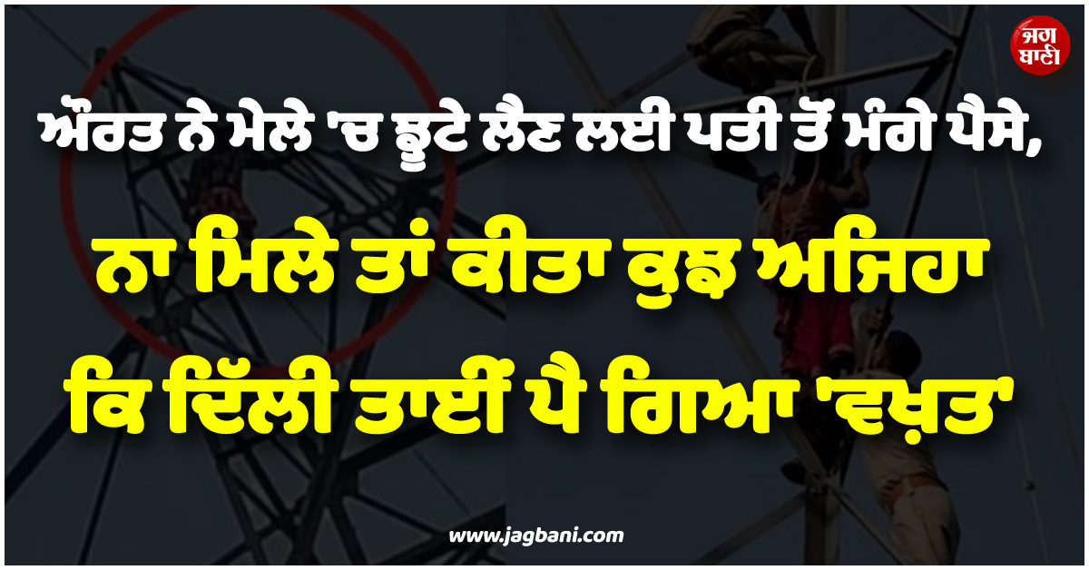 ਔਰਤ ਨੇ ਮੇਲੇ 'ਚ ਝੂਟੇ ਲੈਣ ਲਈ ਪਤੀ ਤੋਂ ਮੰਗੇ ਪੈਸੇ, ਨਾ ਮਿਲੇ ਤਾਂ ਕੀਤਾ ਕੁਝ ਅਜਿਹਾ ਕਿ ਦਿੱਲੀ ਤਾਈਂ ਪੈ ਗਿਆ 'ਵਖ਼ਤ'