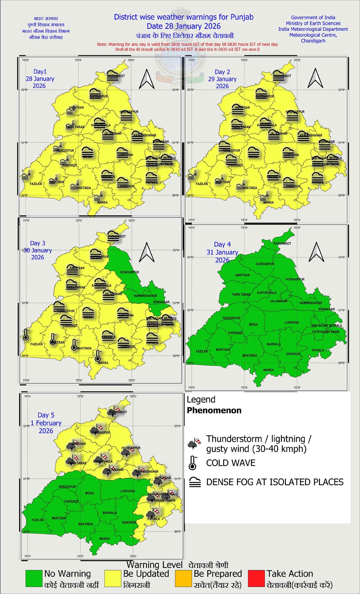 ਪੰਜਾਬ ''ਚ ਅਗਲੇ 3 ਦਿਨਾਂ ਲਈ Alert! ਮੌਸਮ ਵਿਭਾਗ ਨੇ ਸਾਂਝੀ ਕੀਤੀ 5 ਦਿਨਾਂ ਦੀ ਤਾਜ਼ਾ Update, ਇਸ ਦਿਨ ਪਵੇਗਾ ਮੀਂਹ