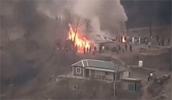 fire breaks out at lashkar commander  s house in pok