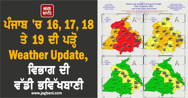 weather for 16 17 18 and 19 in punjab