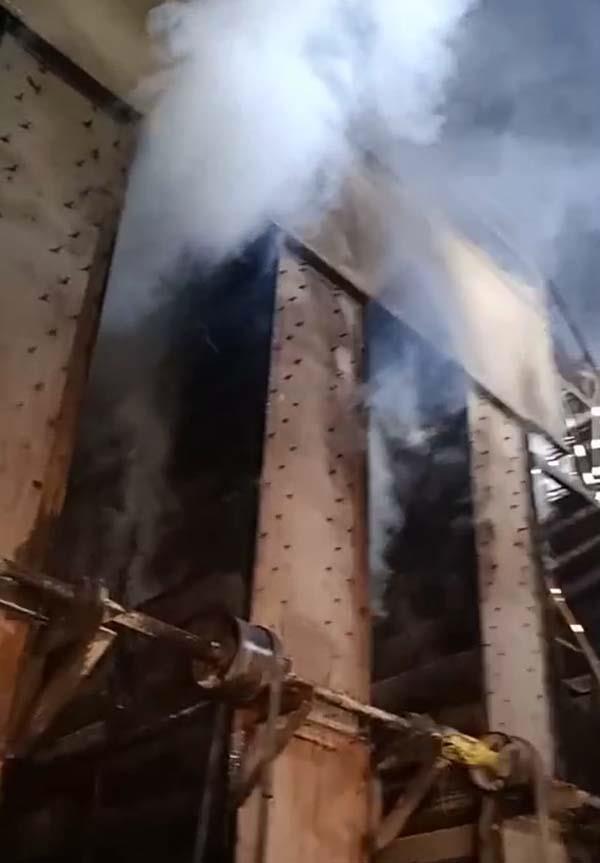 fire in the dryer of kapurthala rice mill  800 sacks of paddy were burnt