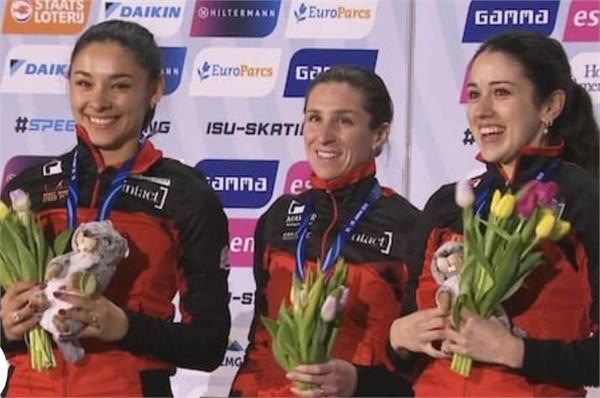 valerie malte wins two medals in speed skating competition