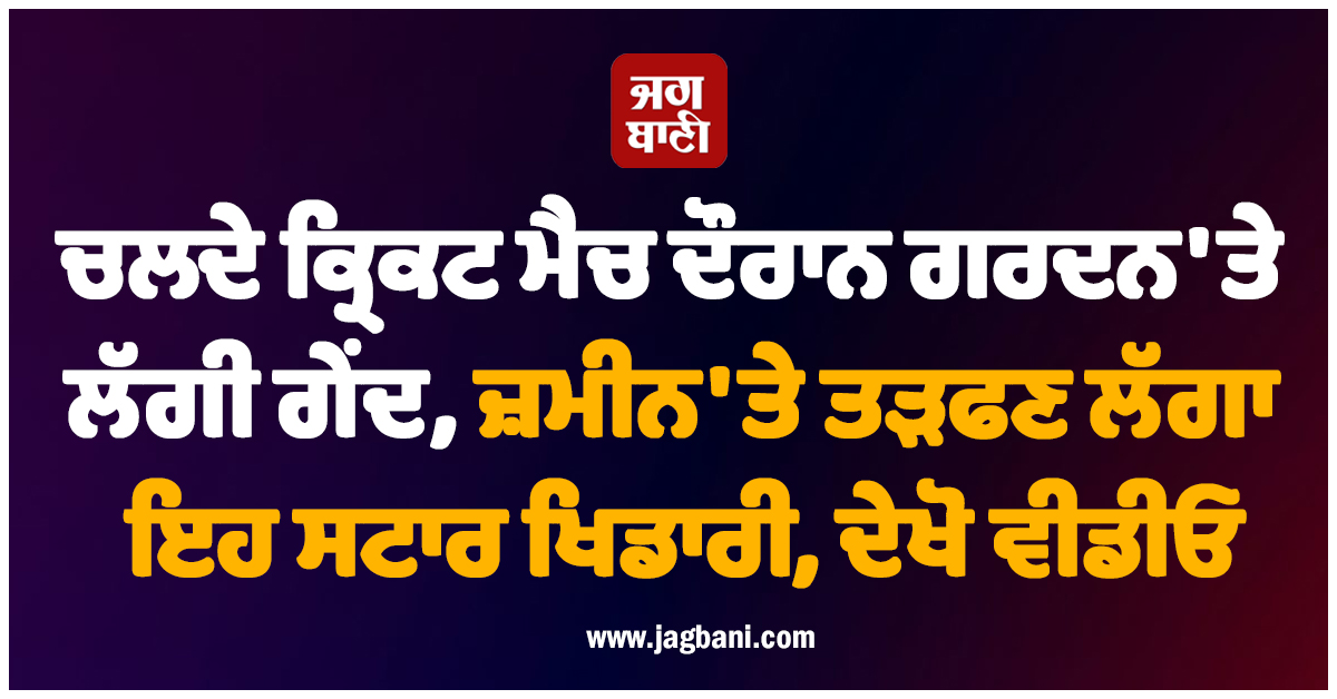 ਚਲਦੇ ਕ੍ਰਿਕਟ ਮੈਚ ਦੌਰਾਨ ਗਰਦਨ ''ਤੇ ਲੱਗੀ ਗੇਂਦ, ਜ਼ਮੀਨ ''ਤੇ ਤੜਫਣ ਲੱਗਾ ਇਹ ਸਟਾਰ ਖਿਡਾਰੀ, ਦੇਖੋ ਵੀਡੀਓ