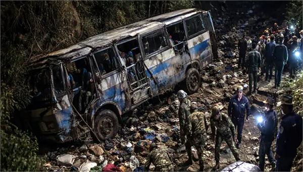 wedding bus falls into gorge in nepal