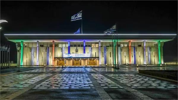 israeli parliament lit up in indian tricolor ahead of pm modi s visit