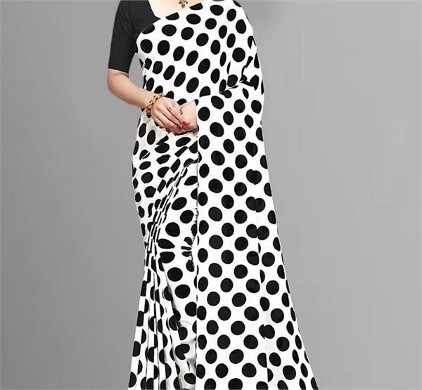 dot printed saree  women  unique look