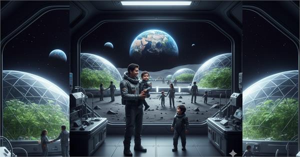 birth on moon and space