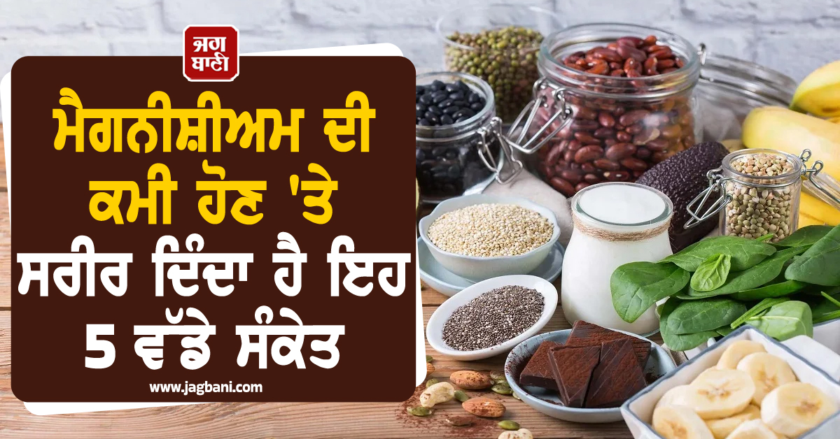 ਸਾਵਧਾਨ! ਮੈਗਨੀਸ਼ੀਅਮ ਦੀ ਕਮੀ ਹੋਣ 'ਤੇ ਸਰੀਰ ਦਿੰਦਾ ਹੈ ਇਹ ਵੱਡੇ ਸੰਕੇਤ
