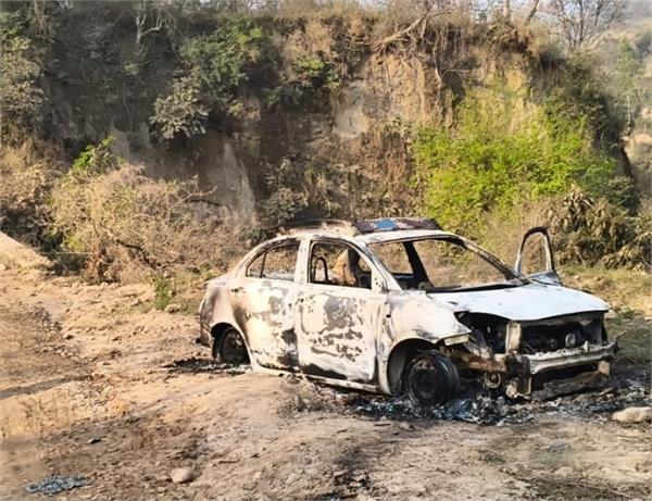 forest area  car fire  owner missing