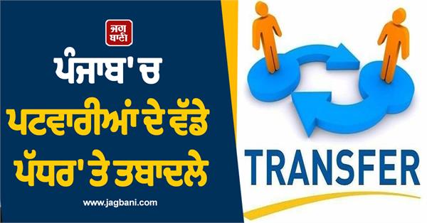 large scale transfers of patwaris in punjab