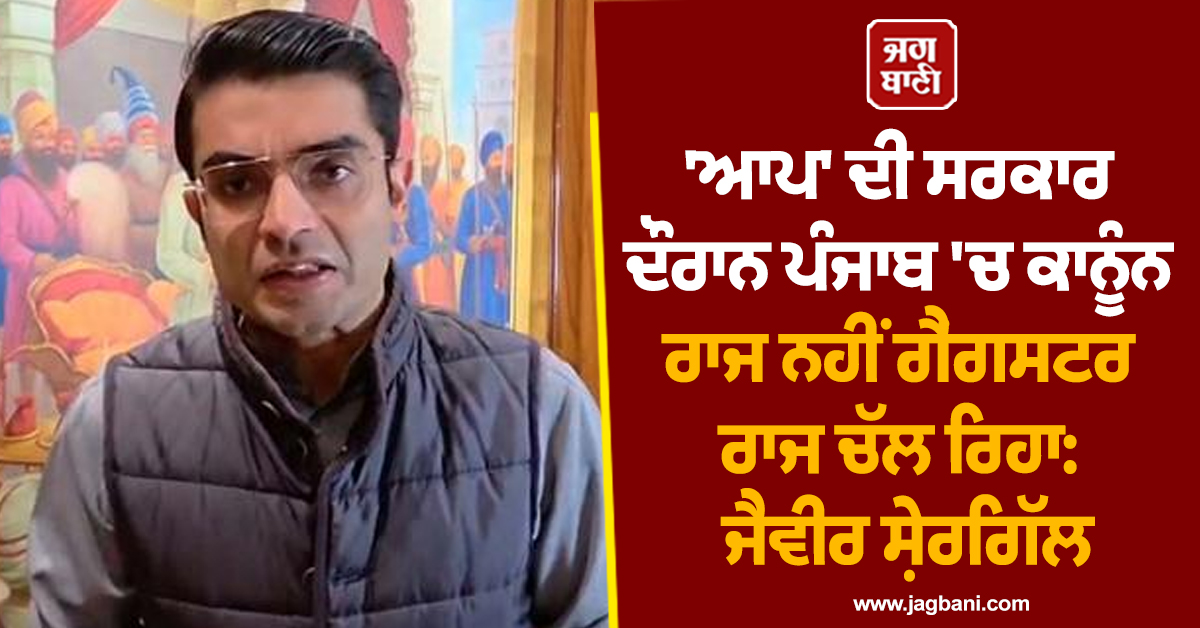 'ਆਪ' ਦੀ ਸਰਕਾਰ ਦੌਰਾਨ ਪੰਜਾਬ 'ਚ ਕਾਨੂੰਨ ਰਾਜ ਨਹੀਂ ਗੈਂਗਸਟਰ ਰਾਜ ਚੱਲ ਰਿਹਾ: ਜੈਵੀਰ ਸ਼ੇਰਗਿੱਲ