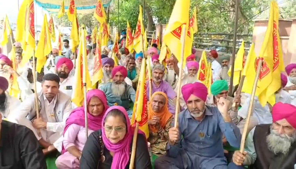 ਕਿਰਤੀ ਕਿਸਾਨ ਯੂਨੀਅਨ ਨੇ ਦਿੱਤਾ ਧਰਨਾ, ਸਰਕਾਰ ਨੂੰ ਦਿੱਤੀ ਚਿਤਾਵਨੀ