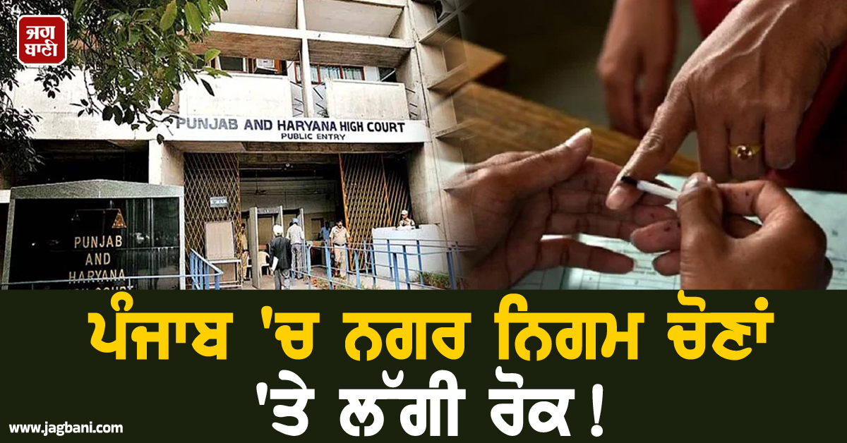 ਪੰਜਾਬ ''ਚ ਨਗਰ ਨਿਗਮ ਚੋਣਾਂ ''ਤੇ ਲੱਗੀ ਰੋਕ! ਹਾਈਕੋਰਟ ਦਾ ਪੰਜਾਬ ਸਰਕਾਰ ਨੂੰ ਵੱਡਾ ਝਟਕਾ