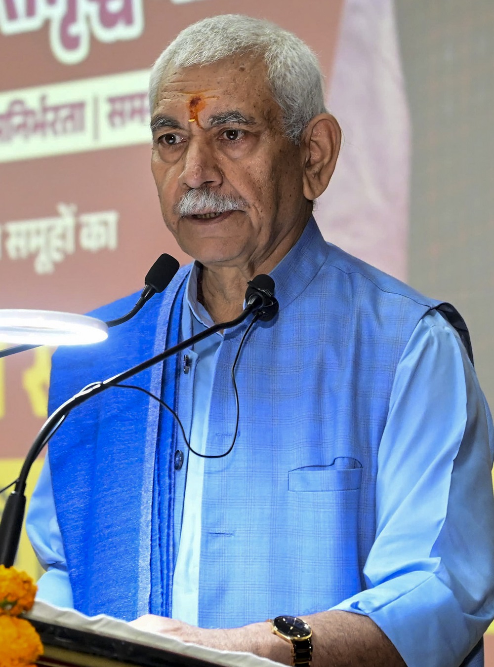 LG ਮਨੋਜ ਸਿਨਹਾ ਨੇ ਰੱਖਿਆ ਆਦਿ ਸ਼ੰਕਰਾਚਾਰੀਆ ਮੰਦਰ ਦਾ ਨੀਂਹ ਪੱਥਰ, ਕਟੜਾ ਅਤੇ ਸ਼ਿਵ ਖੋੜੀ ਦੇ ਵਿਕਾਸ ਲਈ ਕੀਤੇ ਵੱਡੇ ਐਲਾਨ