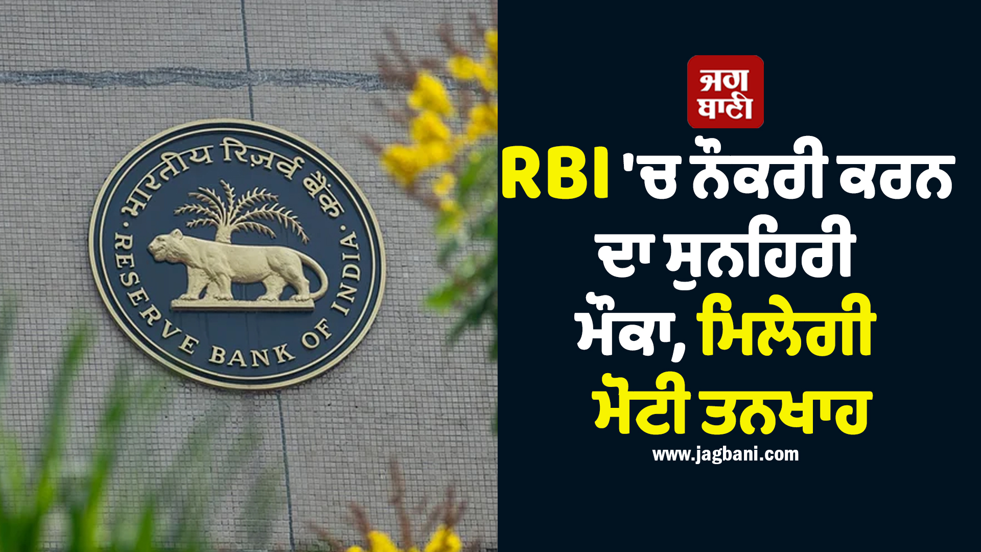 RBI 'ਚ ਨੌਕਰੀ ਕਰਨ ਦਾ ਸੁਨਹਿਰੀ ਮੌਕਾ, ਮਿਲੇਗੀ ਮੋਟੀ ਤਨਖਾਹ