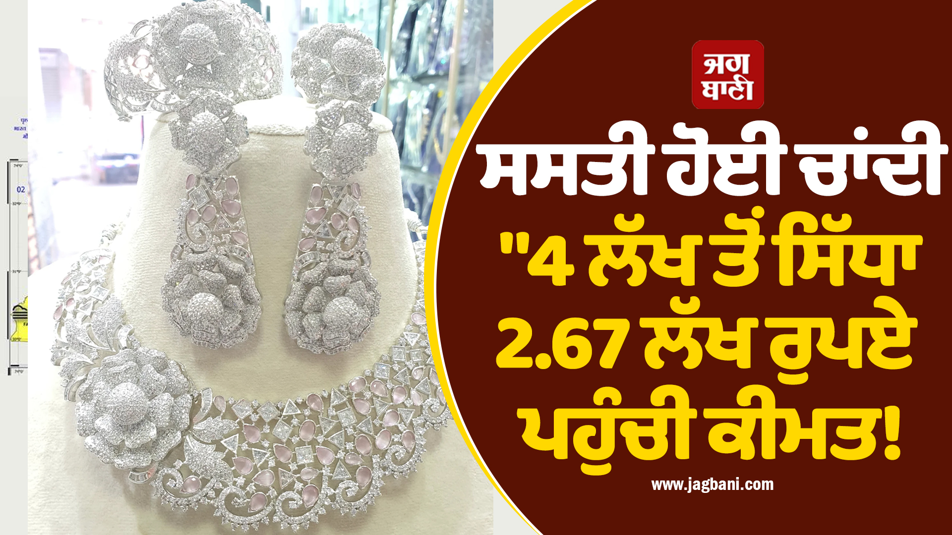 ਸਸਤੀ ਹੋਈ ਚਾਂਦੀ , 4 ਲੱਖ ਤੋਂ ਸਿੱਧਾ 2.67 ਲੱਖ ਰੁਪਏ ਪਹੁੰਚੀ ਕੀਮਤ!