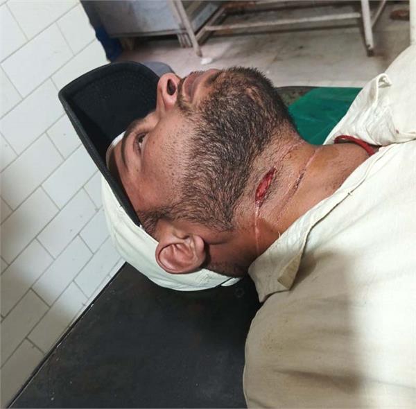 china door attack  motorcycle rider seriously injured in village sahora kandi