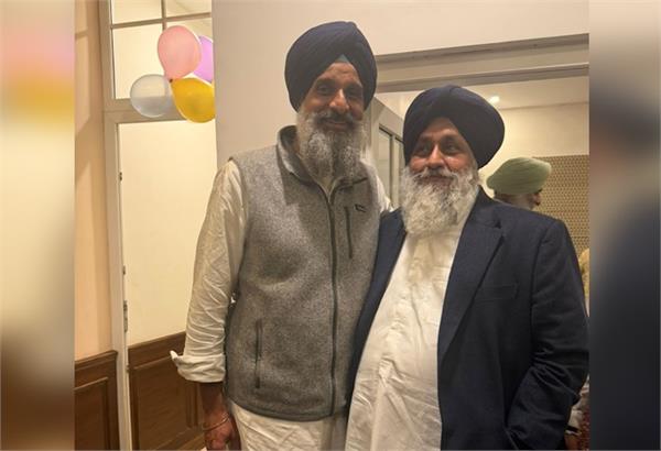 shiromani akali dal president sukhbir badal arrives to meet bikram majithia