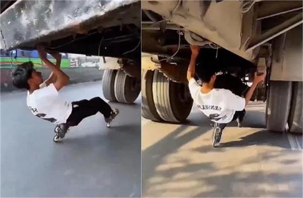 dangerous stunt in the process of making a reel